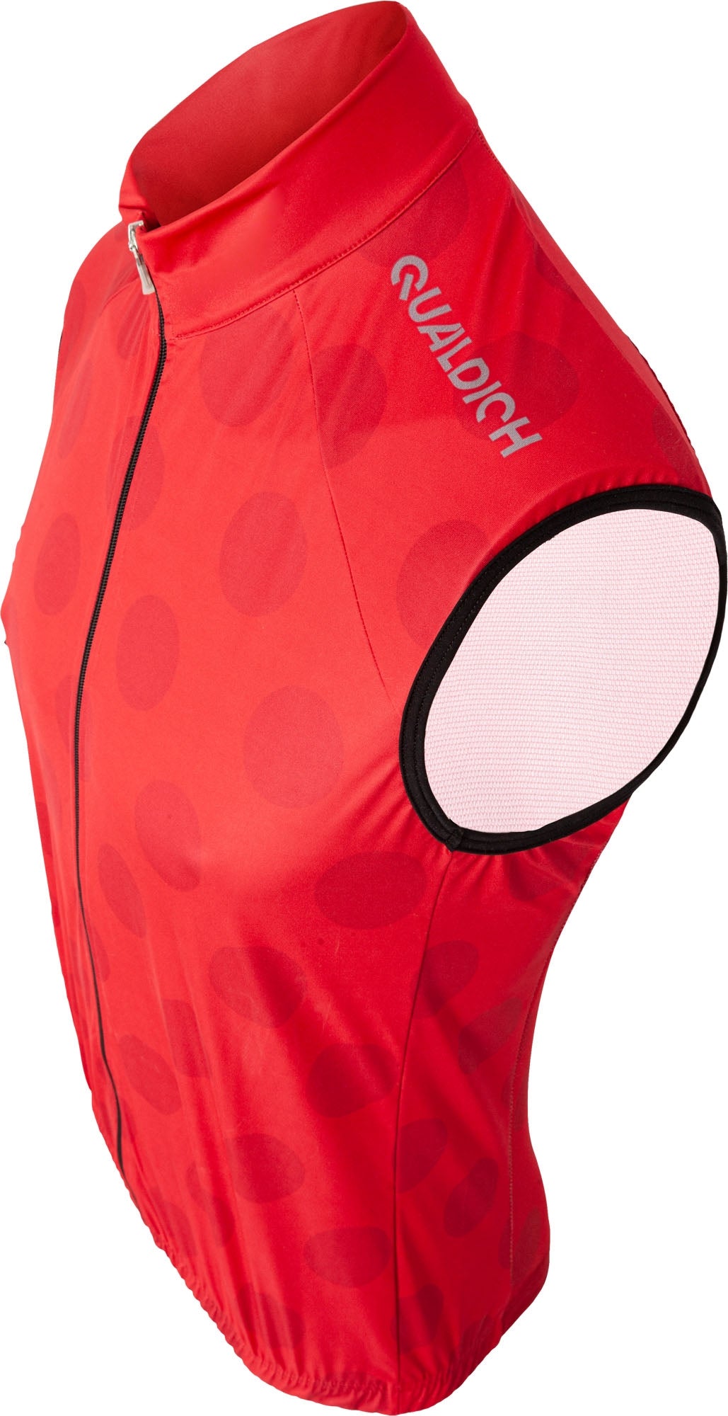 Windweste rotes Bergtrikot Schulteransicht