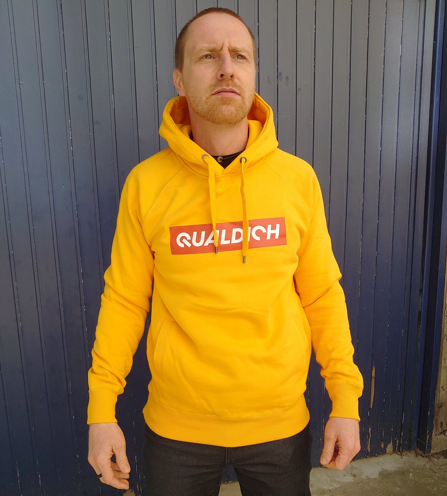 quäldich-Hoodie gelb