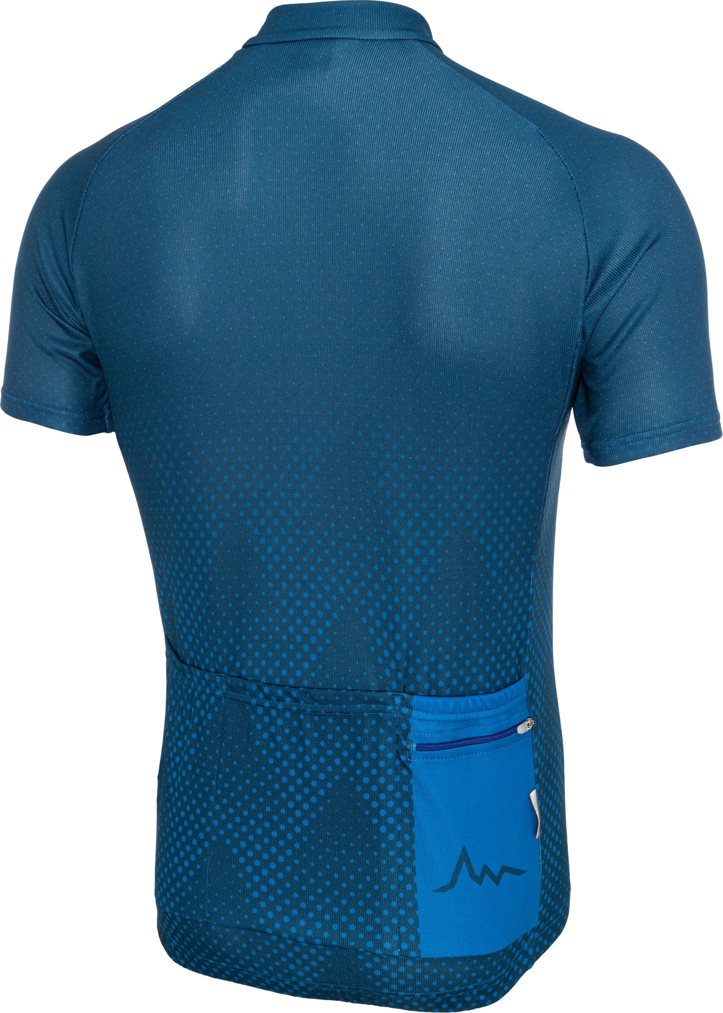 Blaue Berge Trikot enspannt hinten