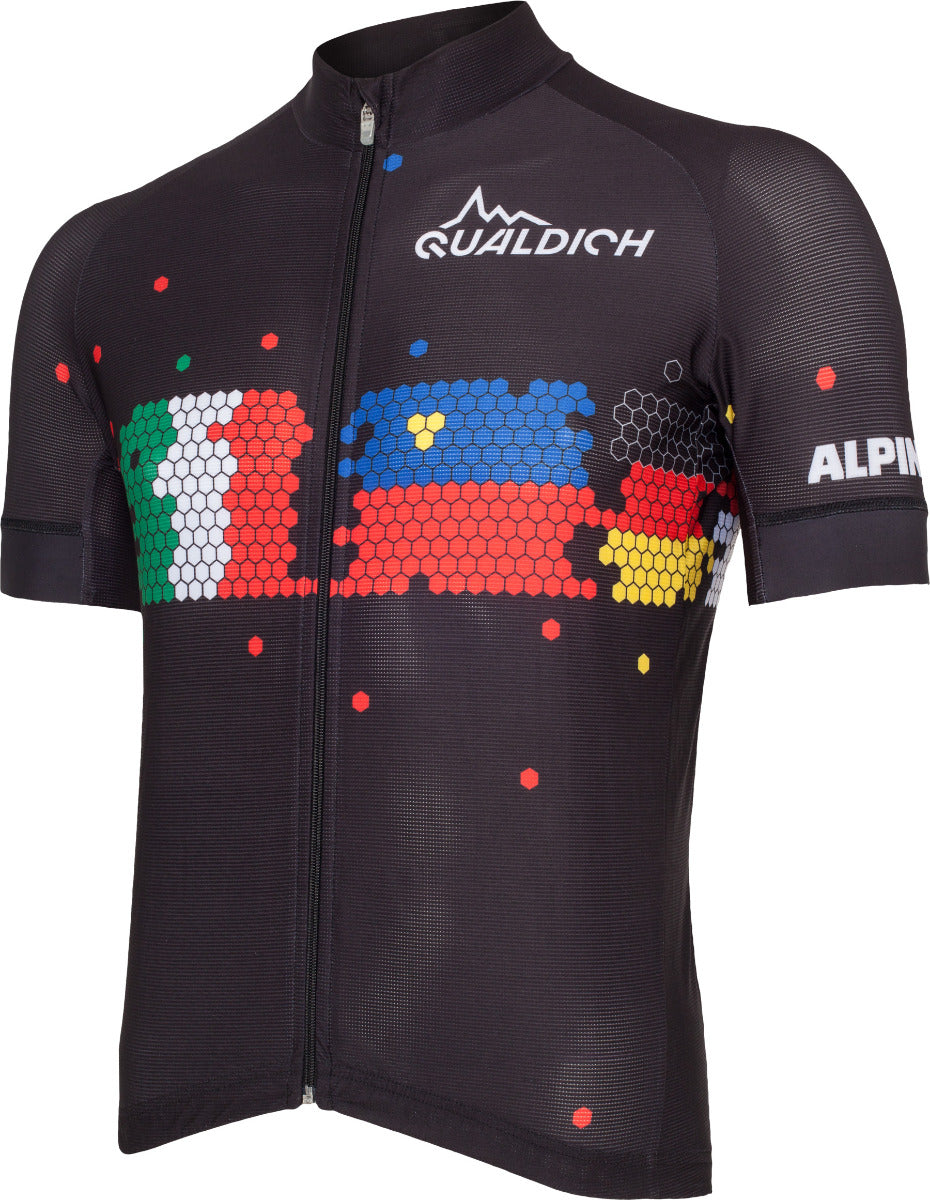 Schwarzer Alpinist Race-Trikot sportiv ultraleicht