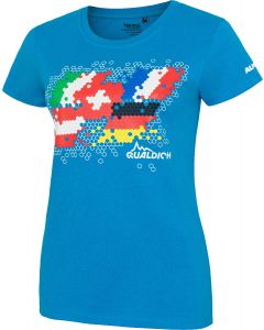 Damen-T-Shirt Alpinistin blau