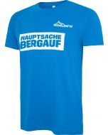 hauptsache bergauf T-Shirt quaeldich.de hellblau